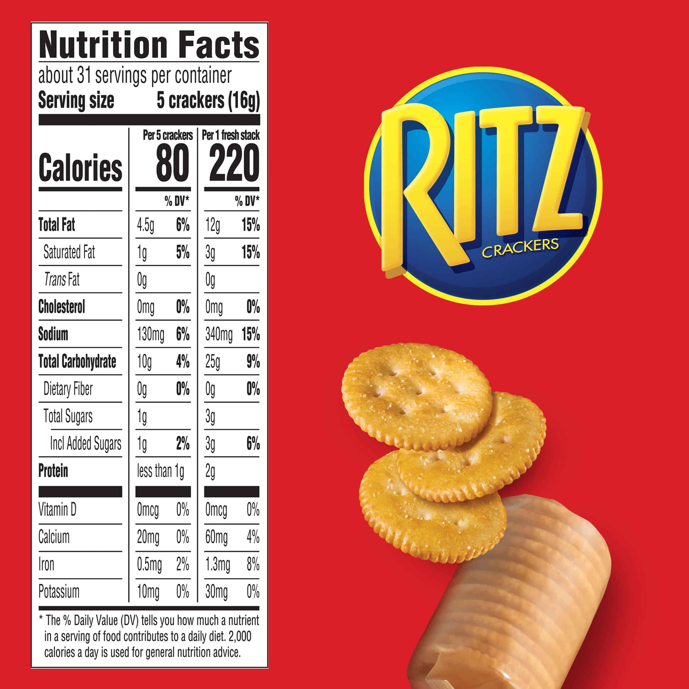 34 Ritz Cracker Food Label