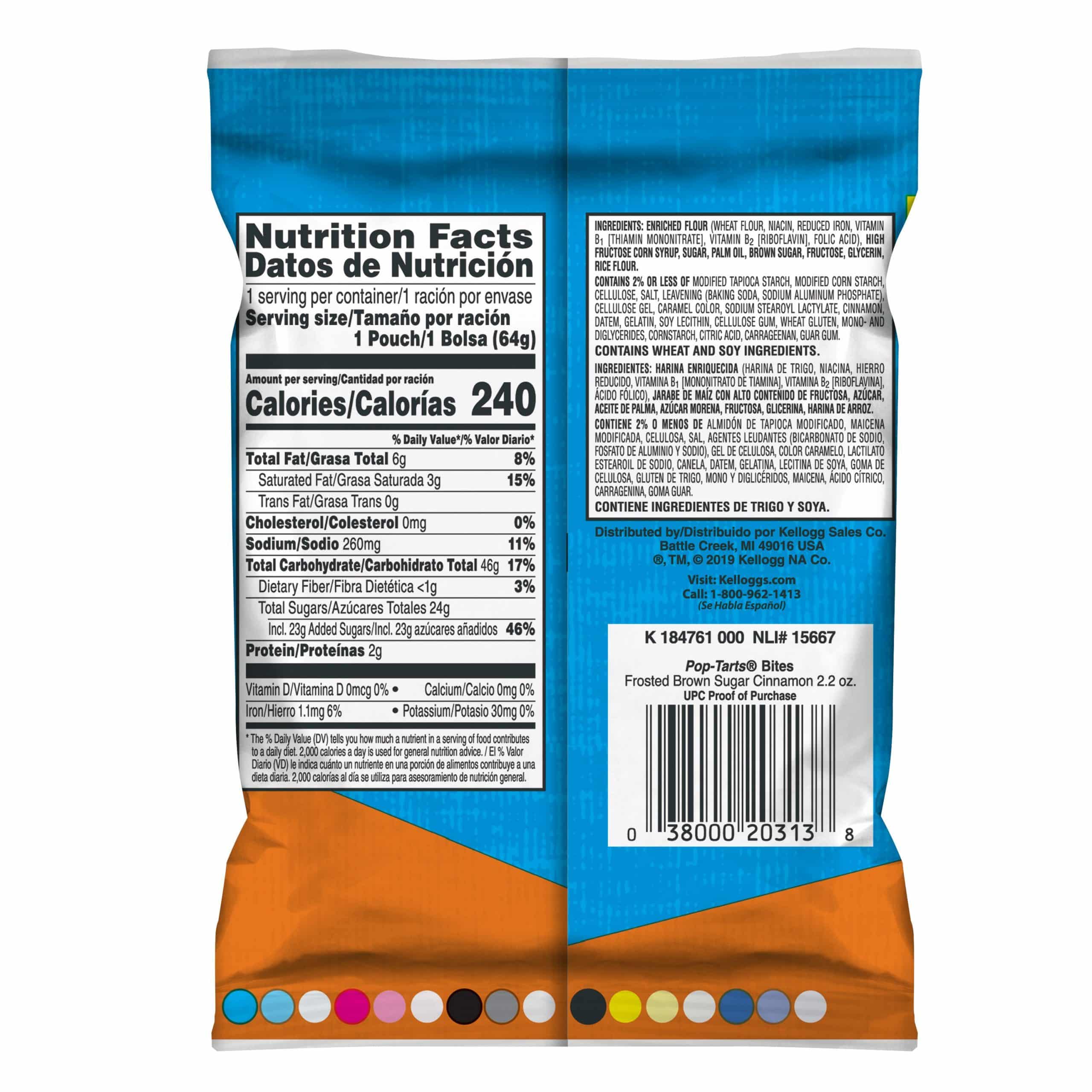 Brown Sugar Cinnamon Pop Tart Nutrition Label