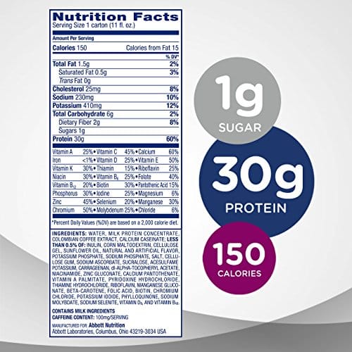 Ensure Max Protein Nutrition Shake with 30 g of protein, 1 g of sugar ...