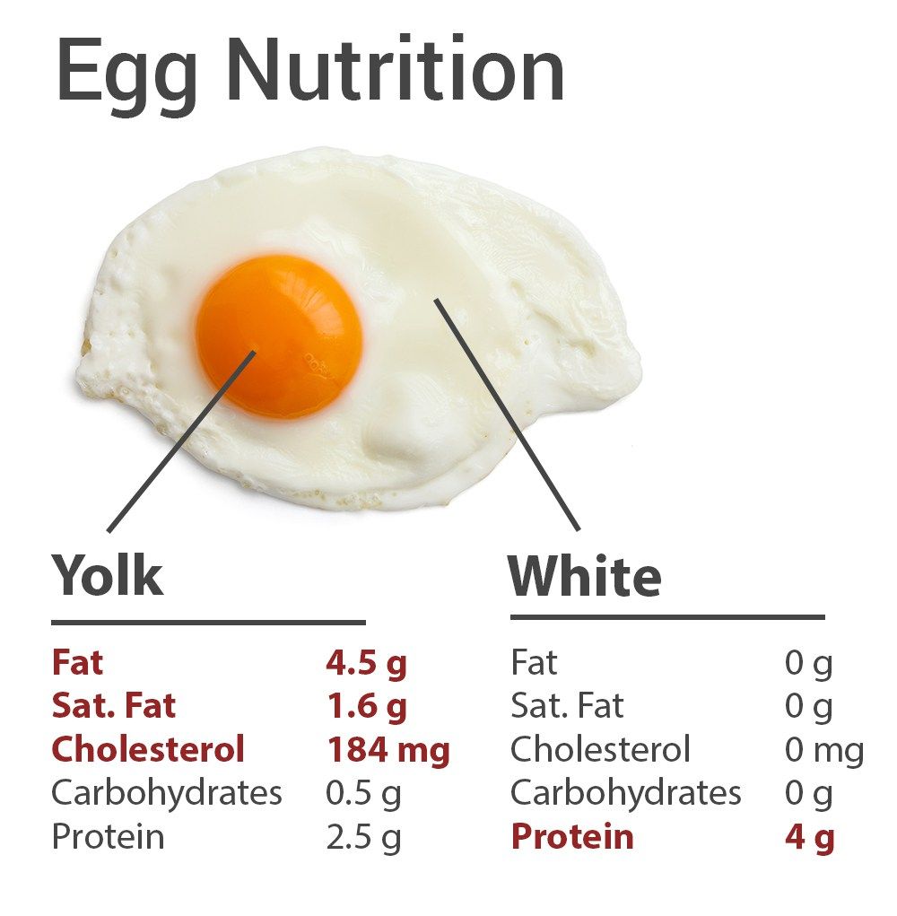 Questions and answers about nutrition facts of an egg